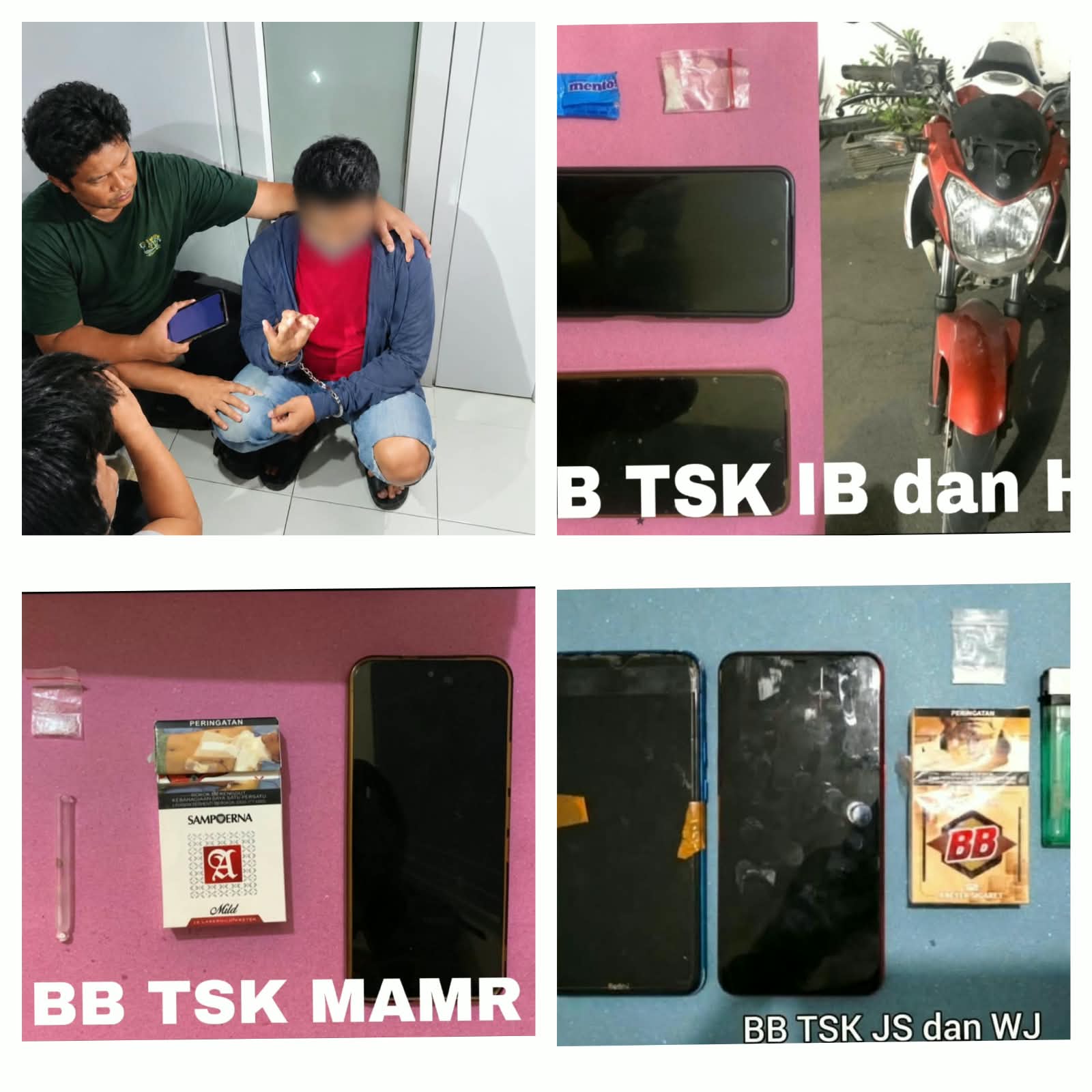 Tiga Kasus Sabu Dibongkar Beruntun, Polres Nganjuk Amankan Lima Orang