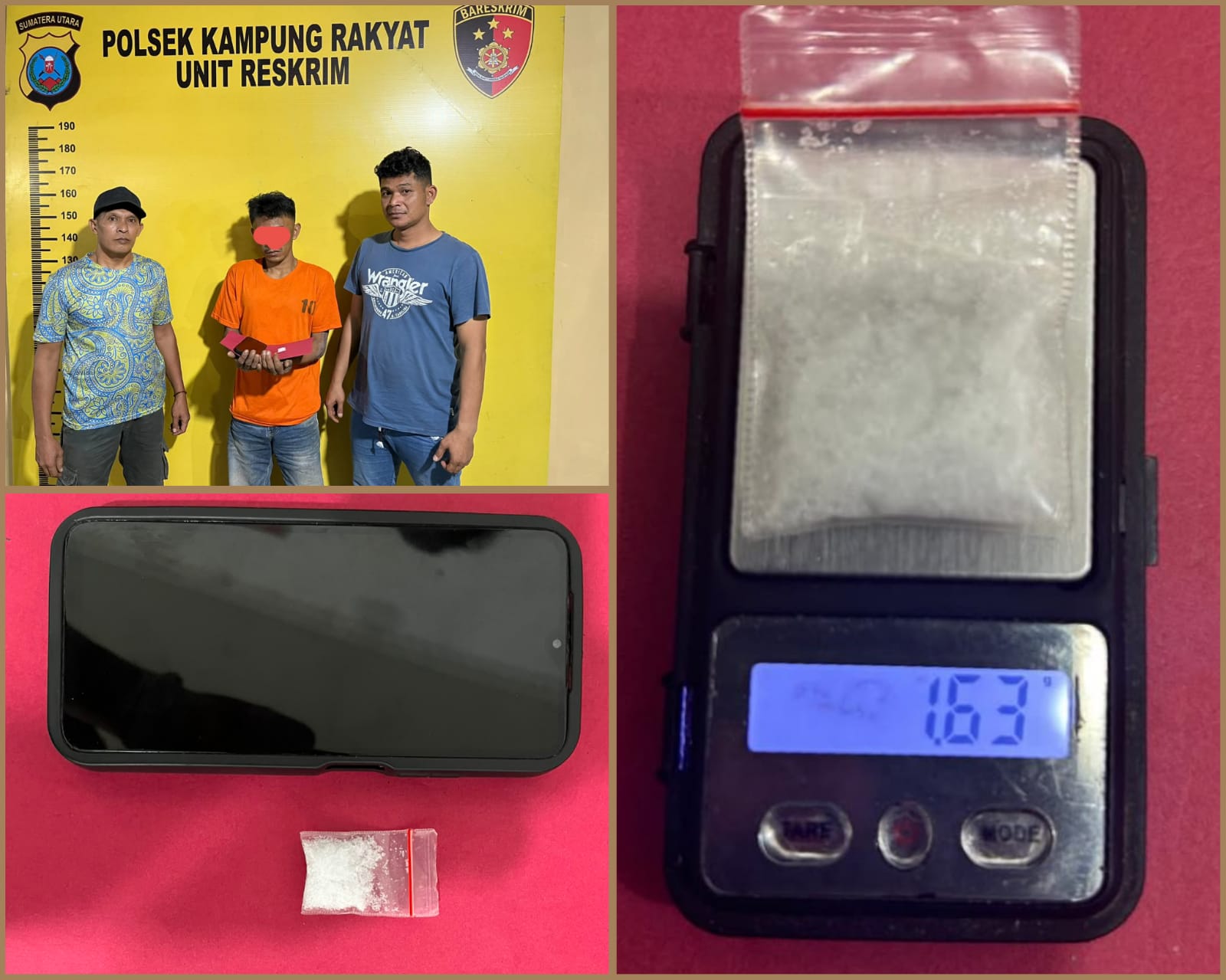Polsek Kampung Rakyat Ringkus Pria Diduga Bawa Sabu 1,63 Gram di Desa Tanjung Mulia