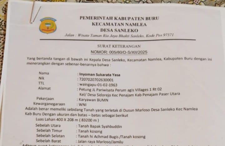 Kepala Desa Sangleko Diduga Terjerat Kasus Pembuatan Surat Keterangan Palsu